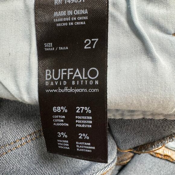 Buffalo David Bitton Faith Mid Rise Straight Jean Med Wash Stretch Distressed 27 - Picture 9 of 10